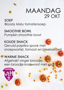 Menu themaweek Halloween bedrijfsrestaurant Catering van 't Hooge